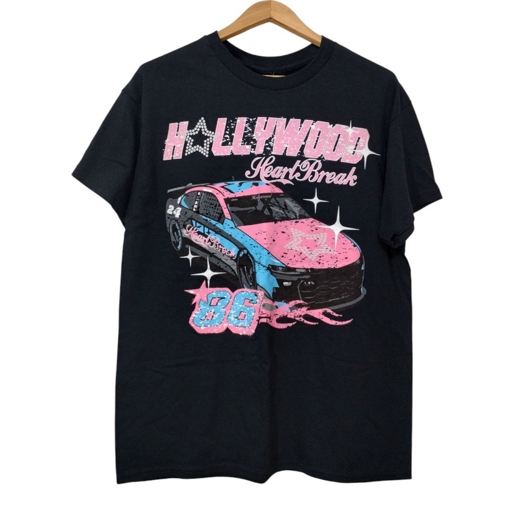 Alpha Collective Men's Sz L Hollywood Racing Graphic‎ Tee Cotton